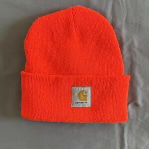 Carhartt Hi-Vis / High Visibility Safety Orange Acrylic Cuffed Beanie Winter Hat